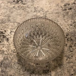 Regaline Clear Plastic Footed Fruit Bowl Cut Pattern Vintage